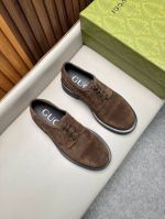 Gucci Dark Brown calfskin Leather Shoes-Gucci Man Business Leather Shoes